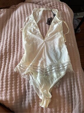 For Love & Lemons Ivory Lace Chemise Bodysuit